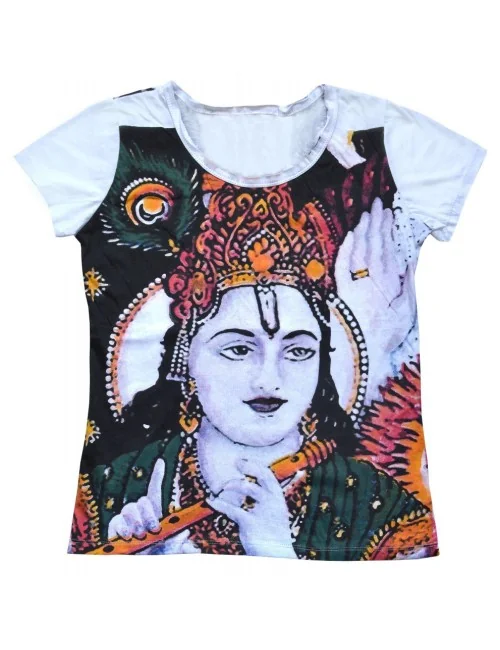Damen T-Shirt "Krishna" 100% Baumwolle Größe M