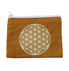Portemonnaie "Blume des Lebens" Baumwolle saffran 12x10cm