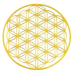 Blume des Lebens aus Edelstahl vergoldet 12cm