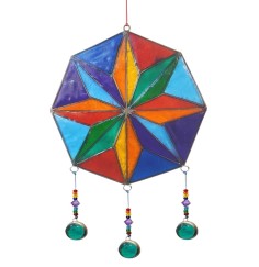 Suncatcher "Kompass Rose" Resin mehrfarbig 15x35cm