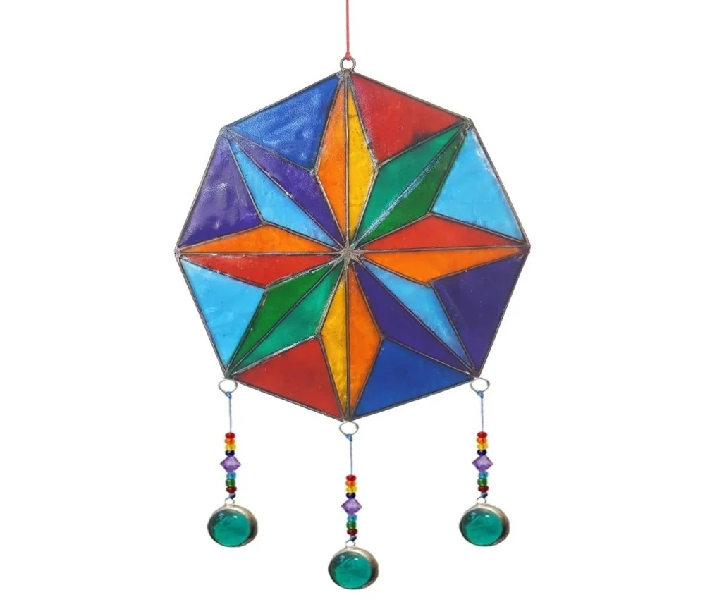 Suncatcher "Kompass Rose" Resin mehrfarbig 15x35cm