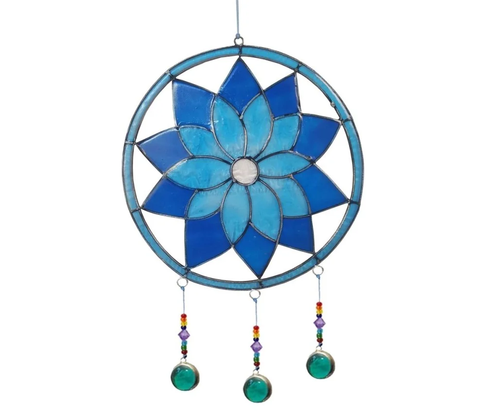 Suncatcher "Lotus Chakra" Resin blau 15x35cm