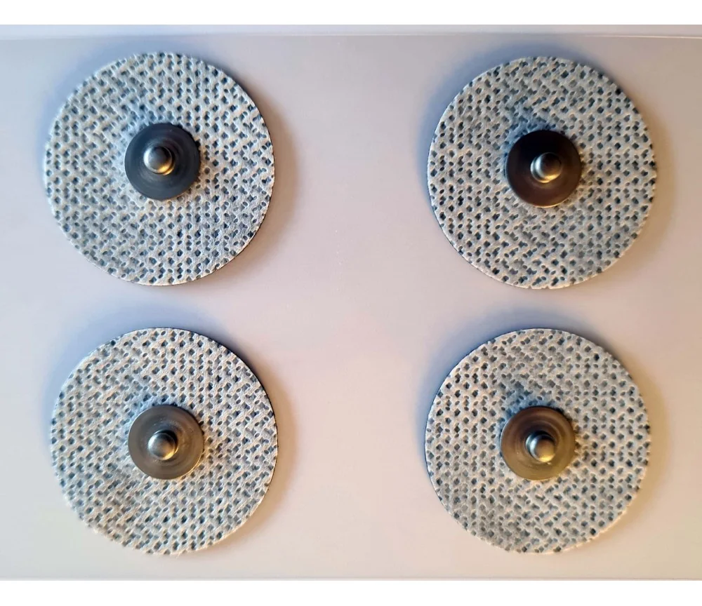 Klebe - Elektroden 4 er Pack (wie Original) rund - für Healy Gerät, TimeWaver, Elektro- & Tens- Stimulationsgeräte