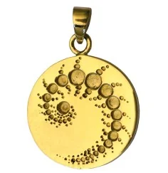Anhänger "Kornkreis Julia-Fraktal" Messing 3,0cm 7,3cm