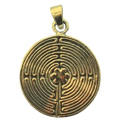 Anhänger "Labyrinth Chartres" 2,5cm Messing