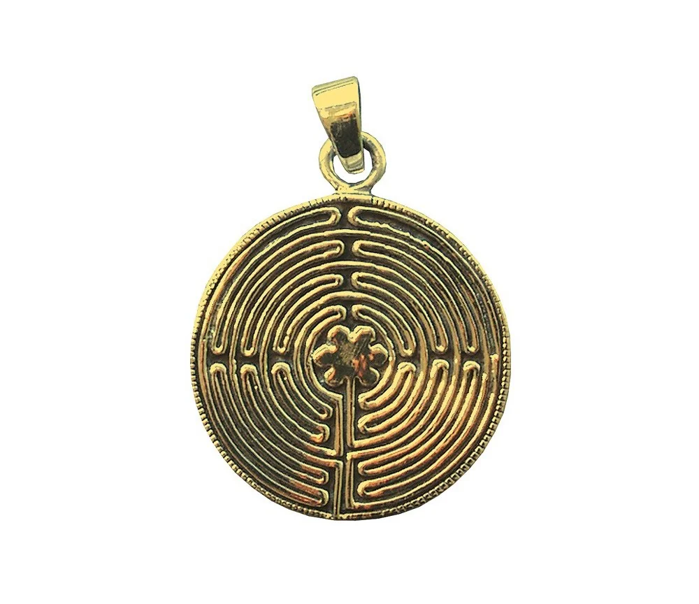 Anhänger "Labyrinth Chartres" 2,5cm Messing