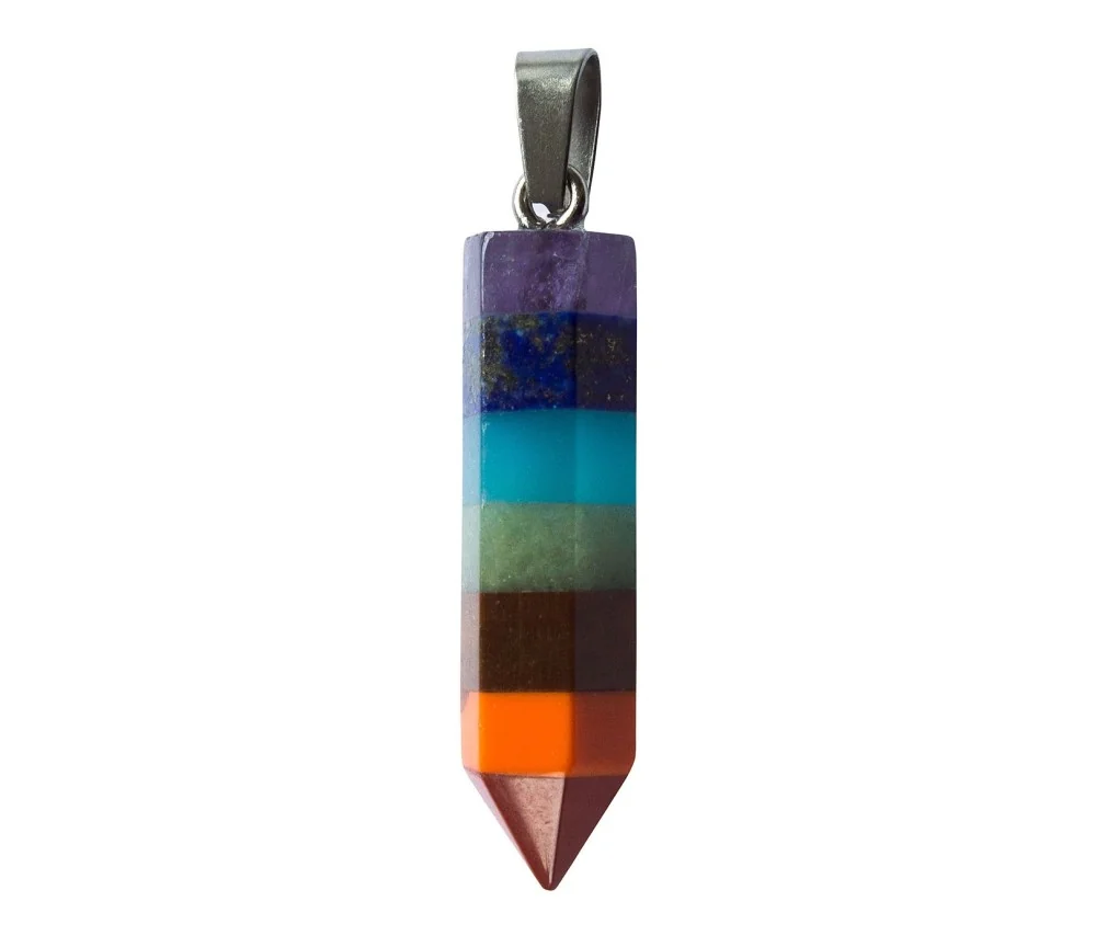 Anhänger Chakra Rainbow Multistone Spitze 0,8x3,5cm