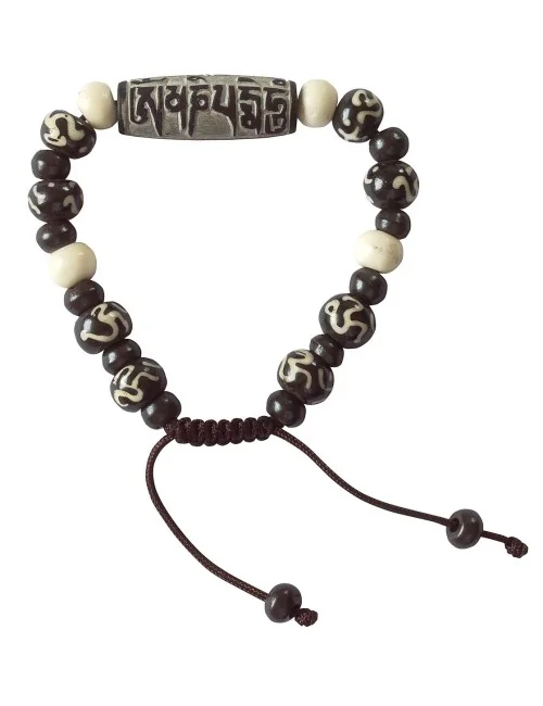 Armband "Mani Stein" (3cm) Om-Perlen aus Stein