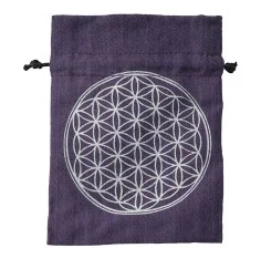 Baumwollsäckchen "Blume des Lebens" purple 11x15cm