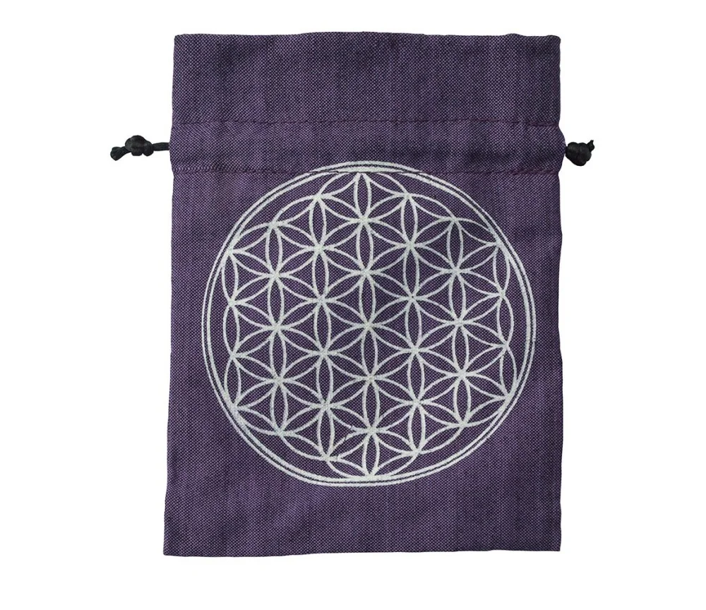 Baumwollsäckchen "Blume des Lebens" purple 11x15cm