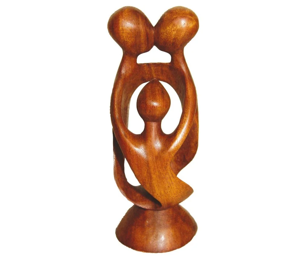 Familienfigur "family 3" Holz braun 20cm
