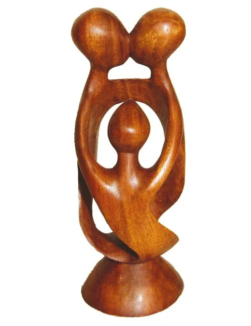 Familienfigur "family 3" Holz braun 20cm