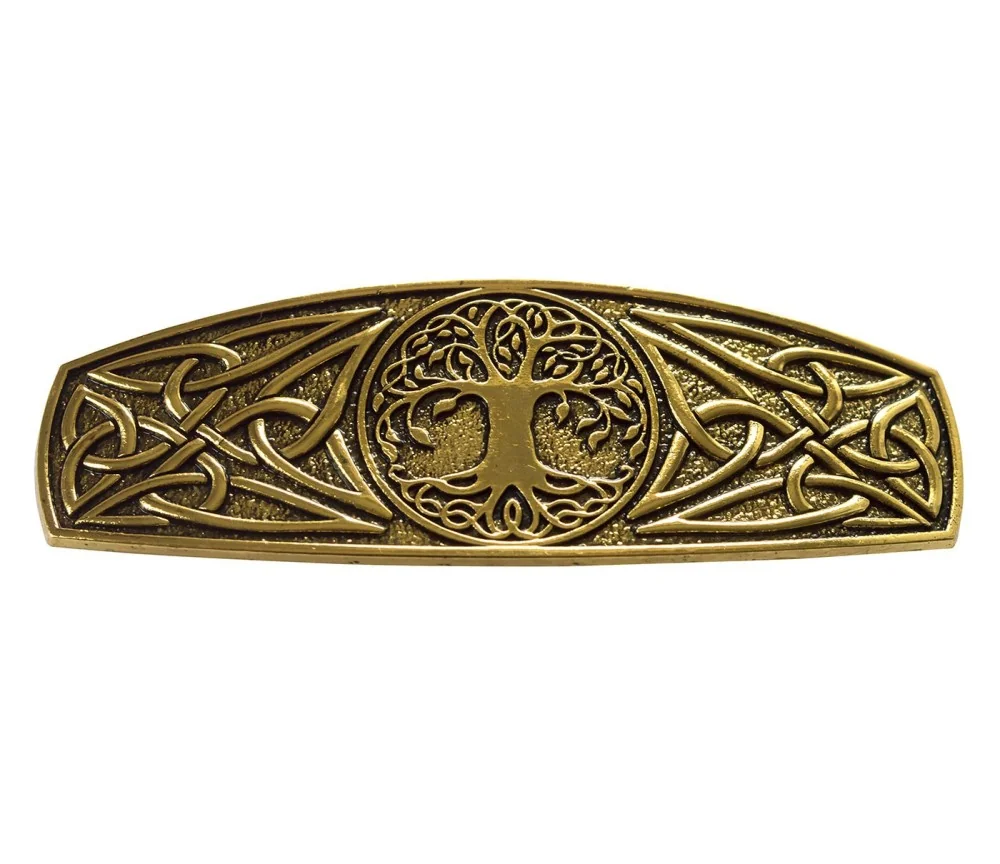 Haarspange "Baum des Lebens" Zink-Legierung goldfarben, 8x3cm