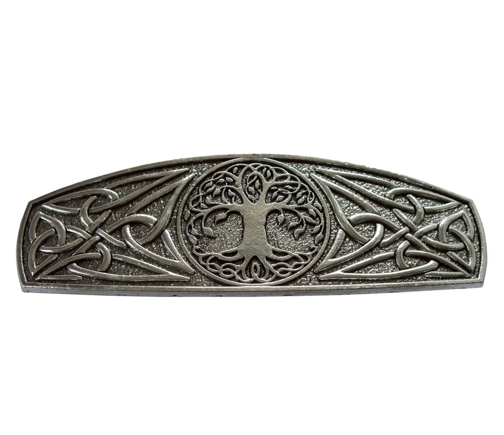 Haarspange "Baum des Lebens" Zink-Legierung silberfarben, 8x3cm