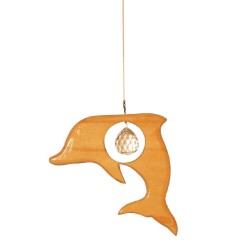 Kristallobjekt Delphin natur 12cm