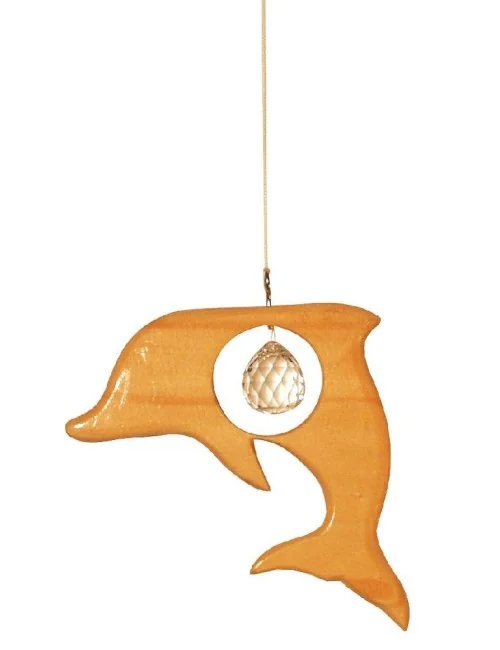 Kristallobjekt Delphin natur 12cm