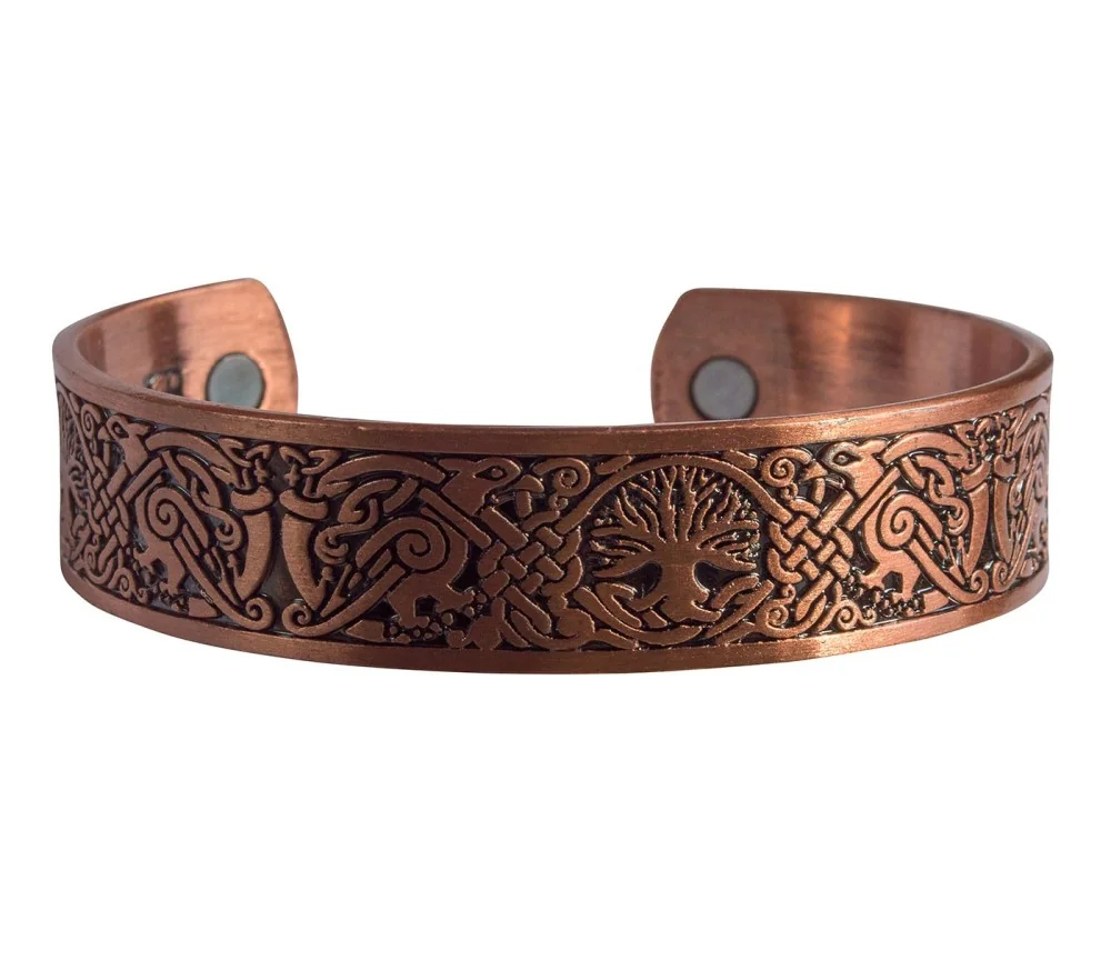 Magnet-Armband "Baum des Lebens" Zink-Legierung antik-kupferfarben, Ø6x5cm