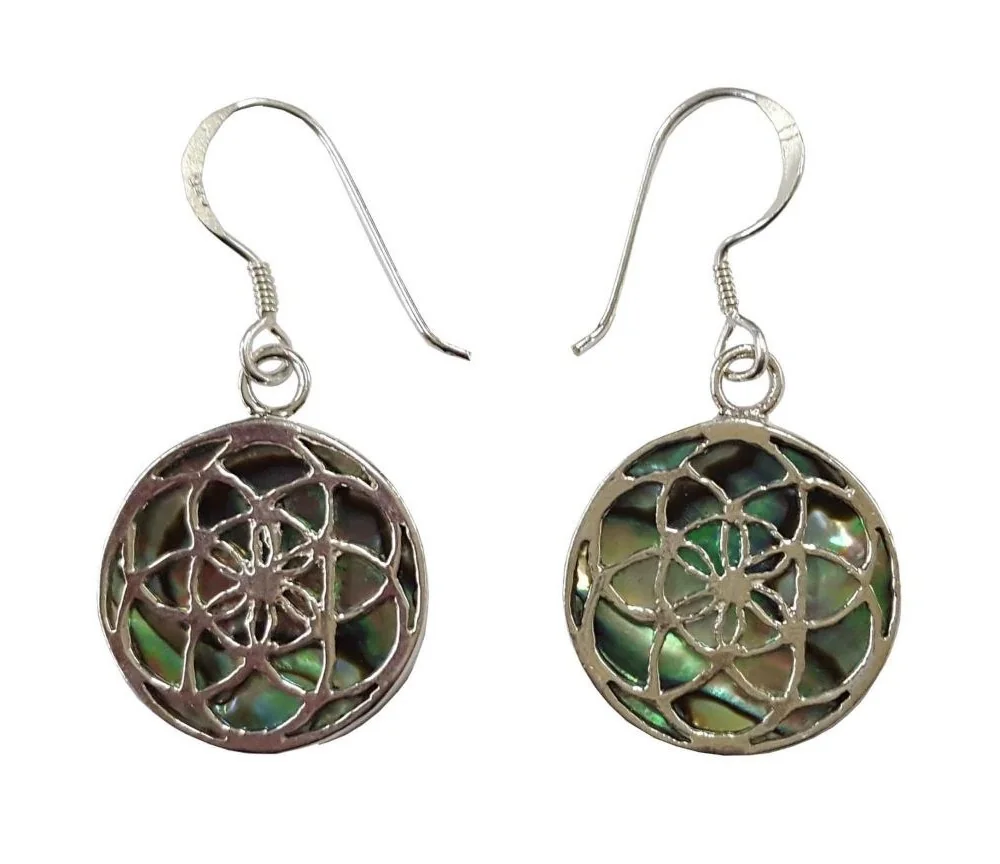 Ohrhänger "Paua Saat des Lebens" Silber 925 1,5cm