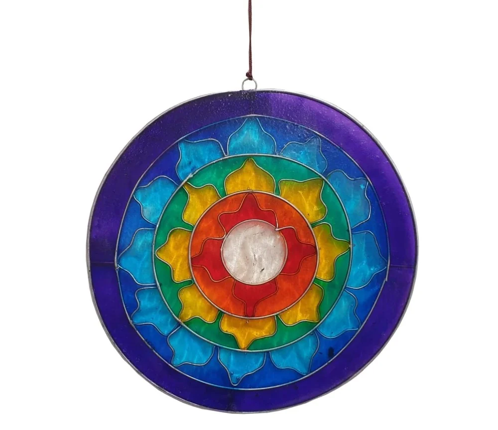 Suncatcher "Lotus Chakra Rainbow" Resin multicolour 17cm