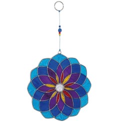 Suncatcher "Mandala" Fiberglas blau 25cm