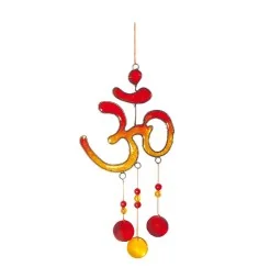 Suncatcher "Om" Fiberglas rot-orange 10x21cm