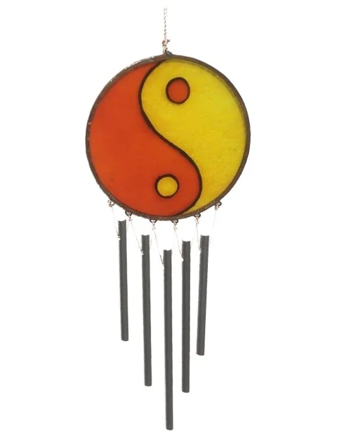 Suncatcher YinYang Ø8cm Glas/Aluminium