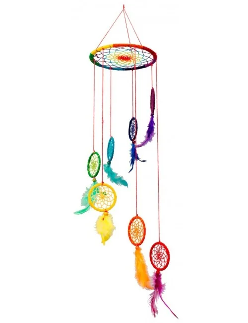 Traumfänger Mobile "Rainbow-Energy" spiralförmig 17x60cm