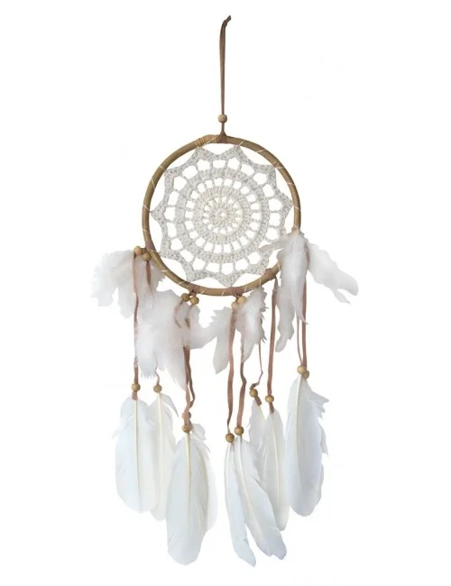 Traumfänger Rattan mit Netz gehäkelt