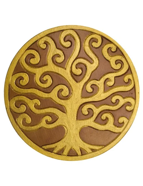 Wandornament "Lebensbaum" MDF braun/gold bemalt