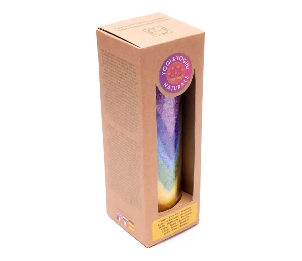 Kerze - Duftkerze im Glas - Chakra / Regenbogental / Spitzen - Bunt - Palmkernwachs - ca. 100 Std.