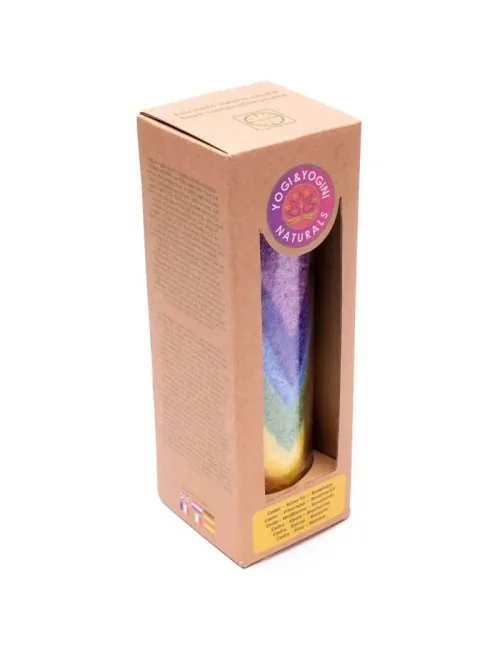 Kerze - Duftkerze im Glas - Chakra / Regenbogental / Spitzen - Bunt - Palmkernwachs - ca. 100 Std.
