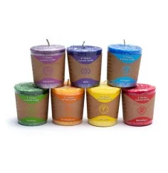 Kerze - Votiv Kerze -V Kerze - Chakra - mit Duft - 7 er Set