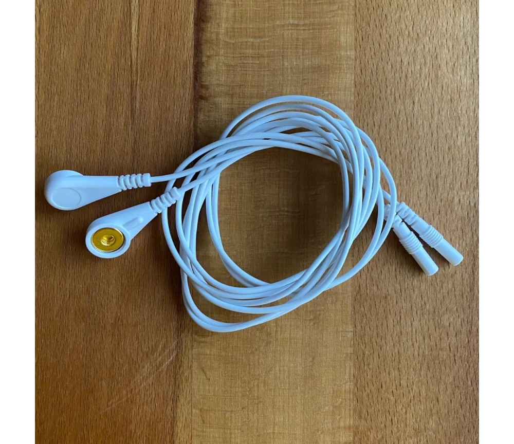 Elektrodenverbindungskabel mit 2mm Anschluss - weiß - für Healy Gerät - 1 Paar