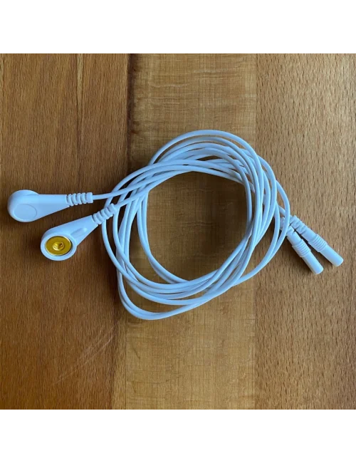 Elektrodenverbindungskabel mit 2mm Anschluss - weiß - für Healy Gerät - 1 Paar