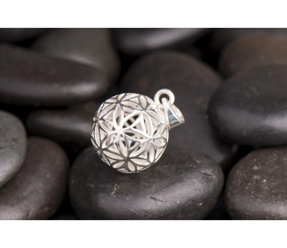 Anhänger - Kugel - Blume des Lebens- 925Sterling Silber,ca. 1,7cm
