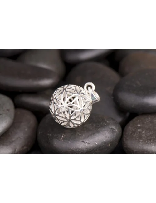 Anhänger - Kugel - Blume des Lebens- 925Sterling Silber,ca. 1,7cm