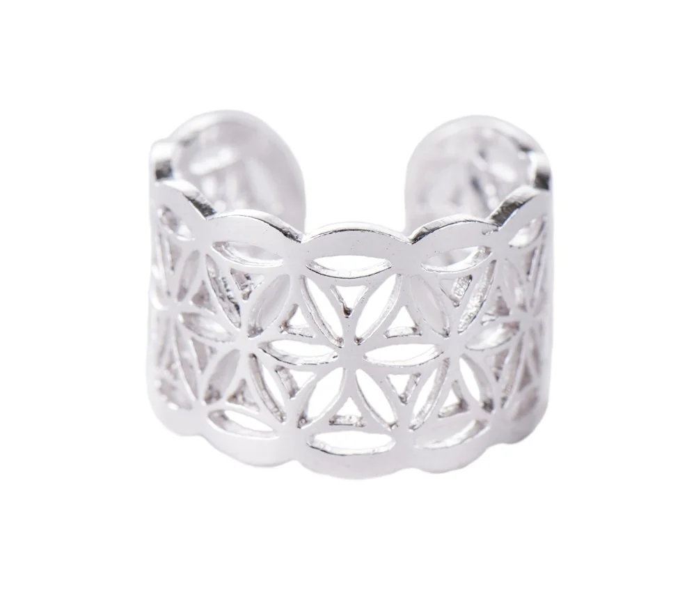 Ring - Blume des Lebens - offen - aus 925 Sterling Silber