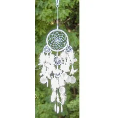 Traumfänger - mit Capiz-Muscheln - weiß ca. 64 x 14 cm