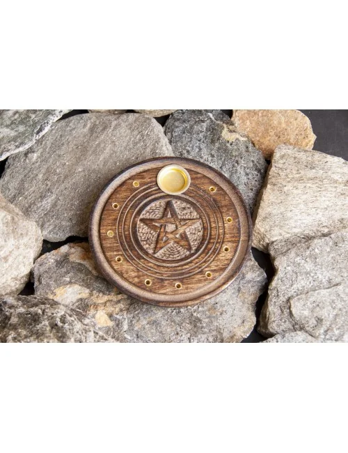 Räucher Stäbchen- und Kegelhalter "Pentagramm"