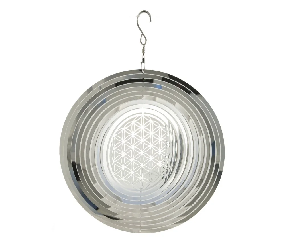 Hängende Dekoration - Edelstahl Mobile - Blume des Lebens- 25 cm