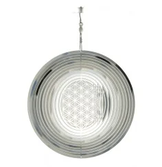 Hängende Dekoration - Edelstahl Mobile - Blume des Lebens- 15 cm