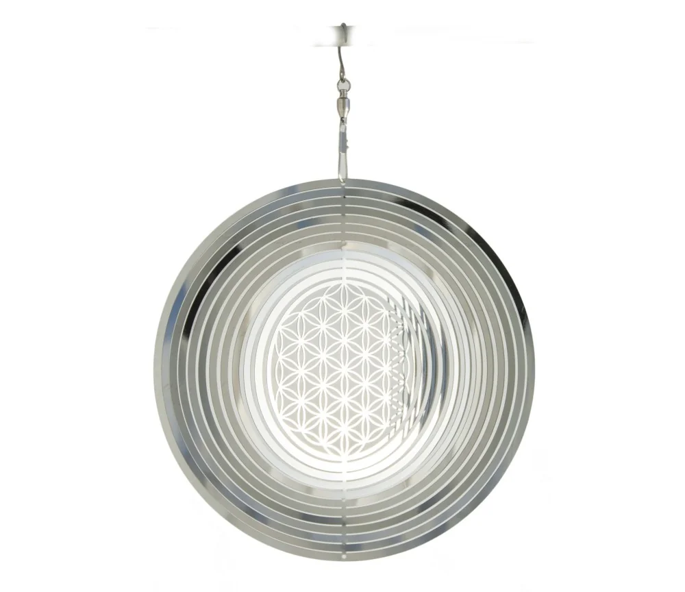 Hängende Dekoration - Edelstahl Mobile - Blume des Lebens- 15 cm