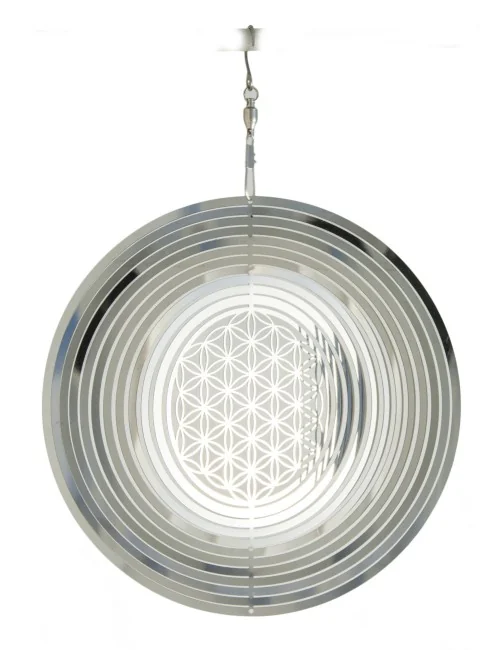 Hängende Dekoration - Edelstahl Mobile - Blume des Lebens- 15 cm