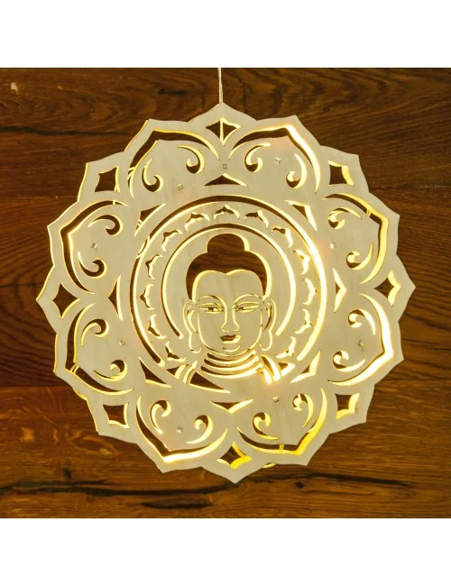 Holz Lichtobjekt - Buddha - 30 cm