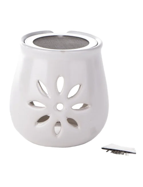 Räucherstövchen - Blume - aus Ton mit Sieb ca. 8,5x8 cm