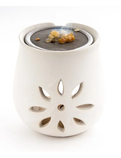Räucherstövchen - Blume - aus Ton mit Sieb ca. 8,5x8 cm