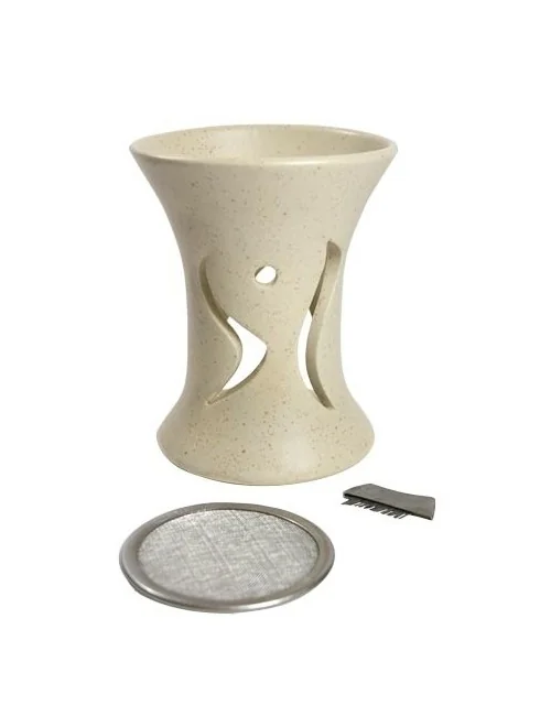 Räucherstövchen - Flamme - aus Ton mit Sieb ca. 10,5x8 cm