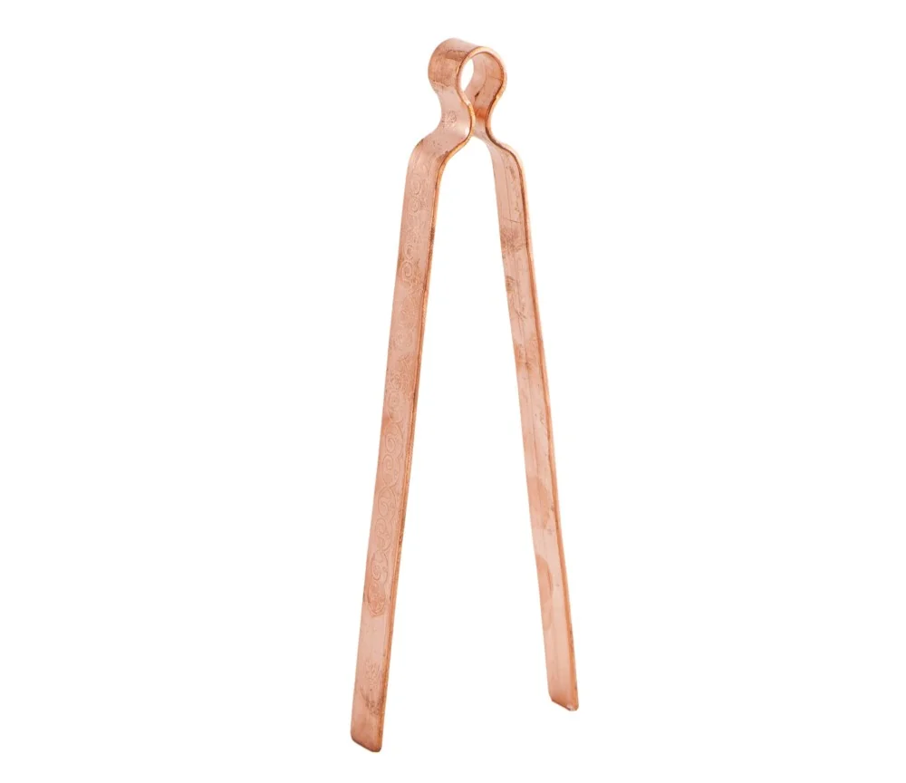 Räucherzange Kupfer mit Gravur 22x1,5 cm