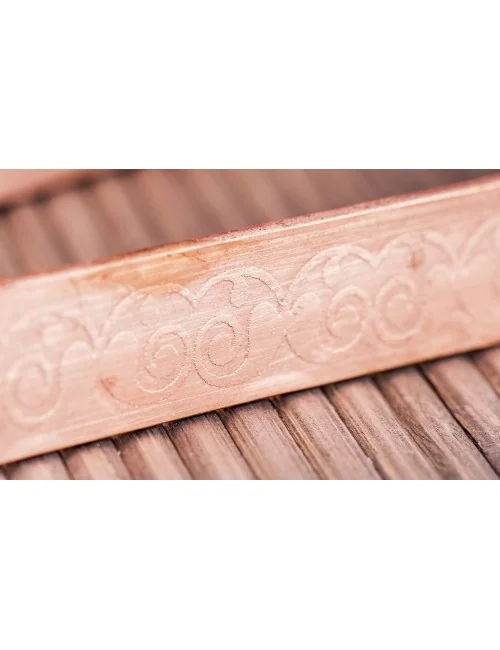 Räucherzange Kupfer mit Gravur 22x1,5 cm