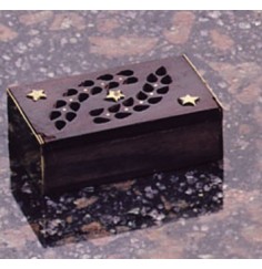 Holz Duftdose mit Deckel ca. 7,5x4cm (für z.B. Amber)